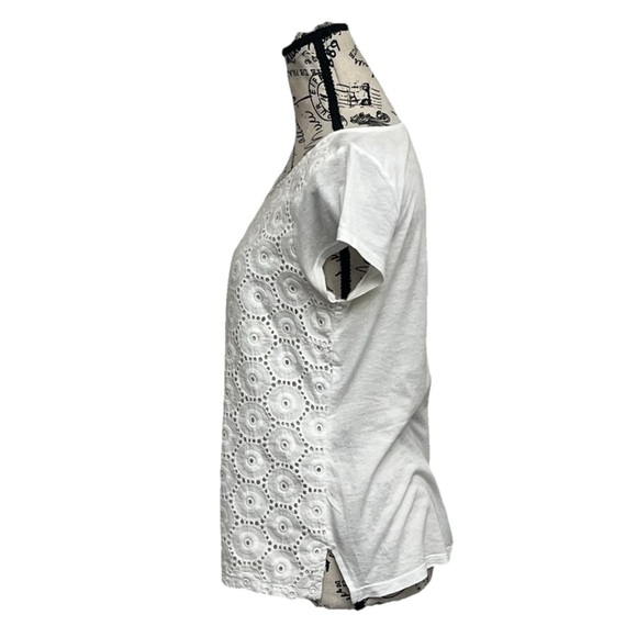 Vtg Y2k Retro The Limited Ivory Eyelet Crochet Blouse Beach Cottegecore M Preppy - Picture 4 of 11